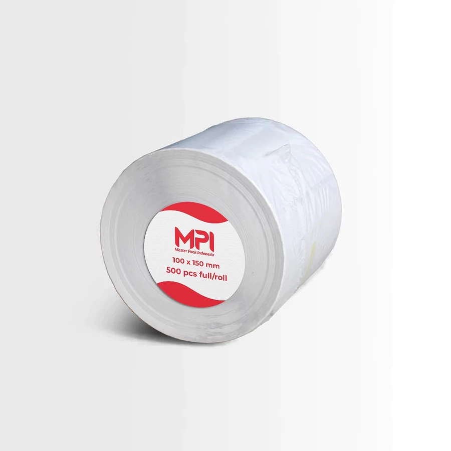 

KERTAS LABEL THERMAL STICKER - Ukuran 100 x 150 mm A6 Isi 500 Pcs Merek MPI Model Roll Berkualitas