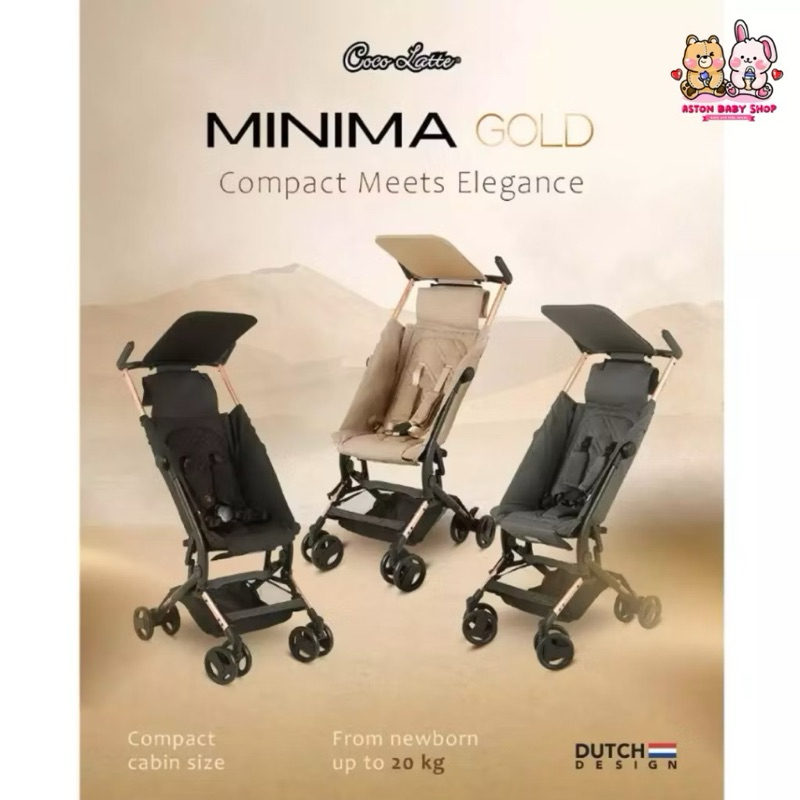 Cocolatte Minima Gold Cabin Size Travel Stroller - Stroller Bayi Lipatan Kecil