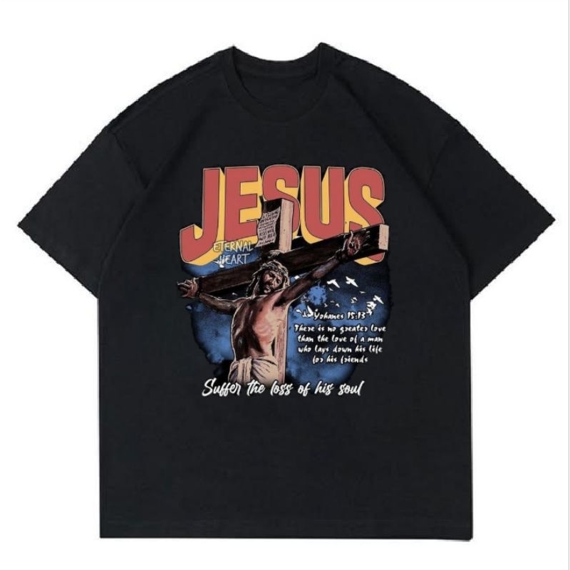 KAOS JESUS YOHANES VINTAGE | T-SHIRT JESUS | BAJU MOTIF KALCER