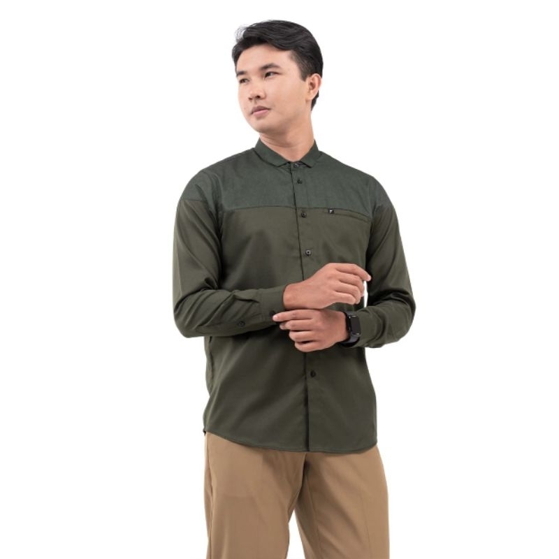 Fadkhera Zubair Pria Muslim Dewasa Lengan Panjang Kameja Kemko Lebaran Baru 2025