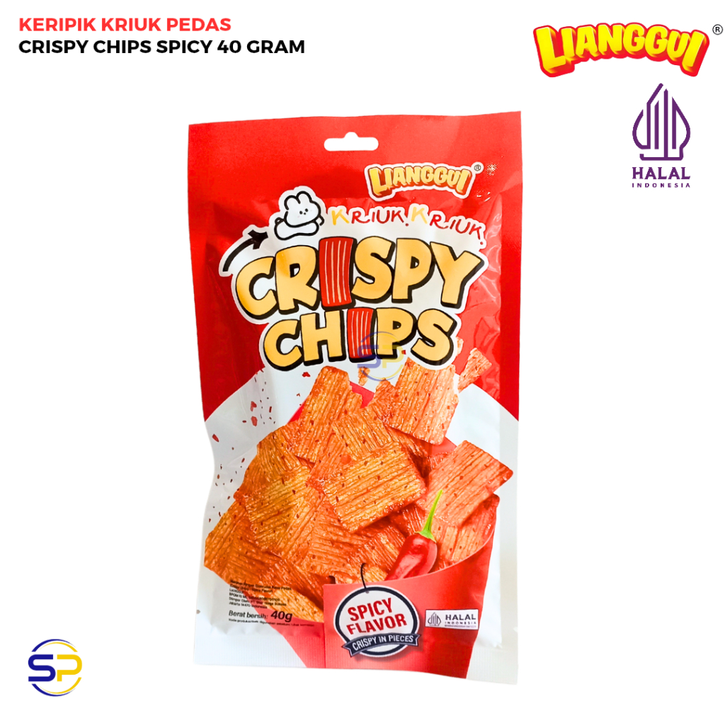 

CRISPY CHIPS SPICY BBQ KERIPIK PEDAS 40 GRAM - LIANGGUI