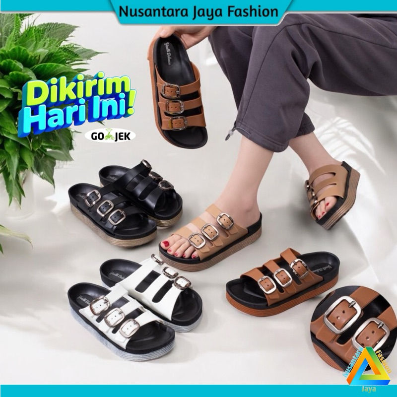 BALANCE IMPORT Sandal Wanita Kekinian Tali 3 Model Selebgram 8069-1