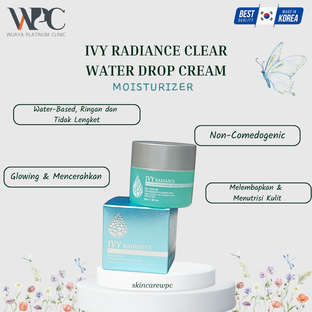IVY Radiance Clear Water Drop Cream 50ml - WPC Day Cream Moisturizer