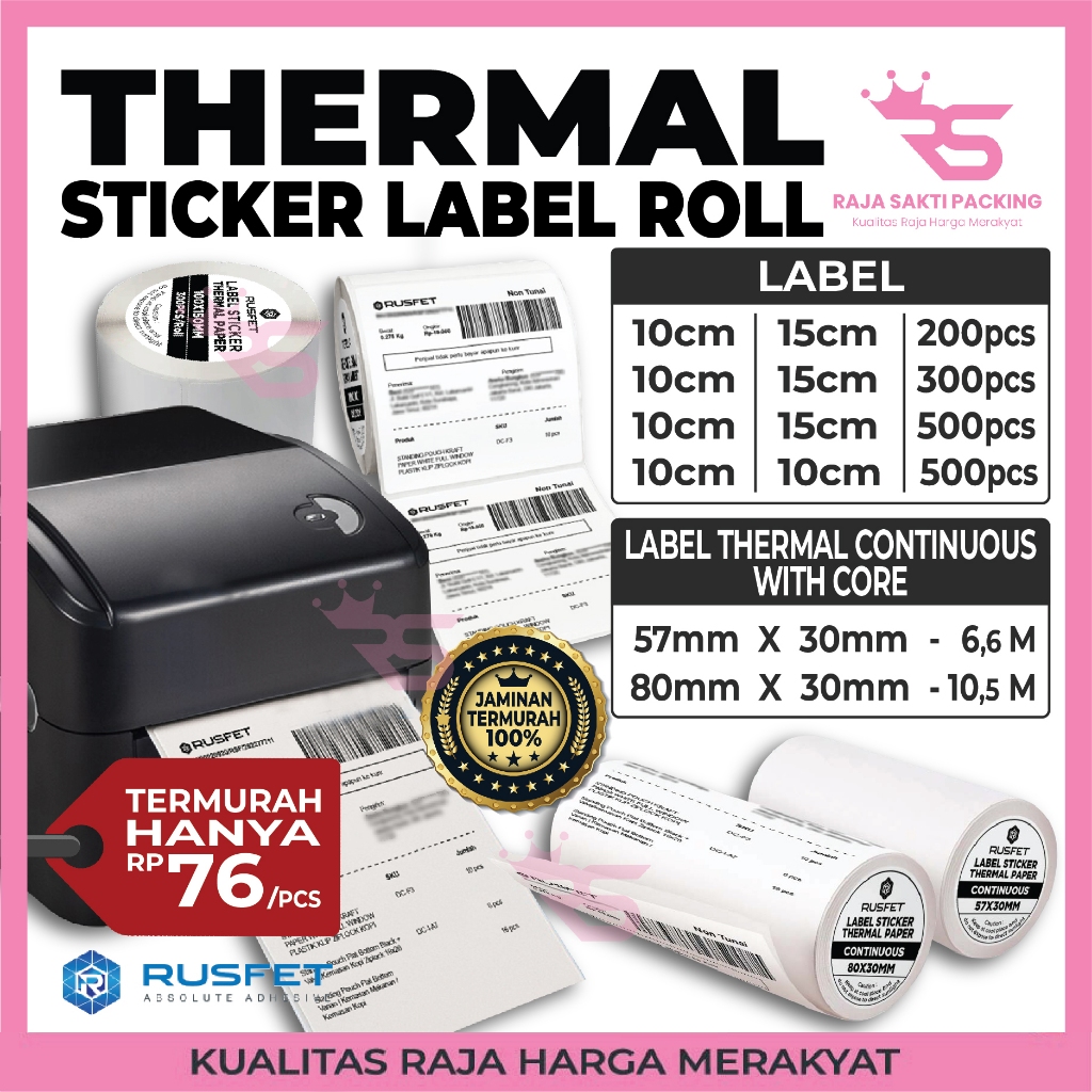 

Label Thermal Resi Barcode Stiker Thermal Roll Untuk Resi Olshop A6 Pos Rusfet Termurah