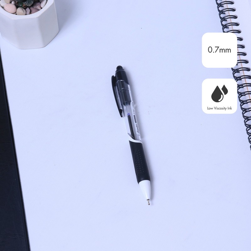

[Stationery Spectrum] Bantex Ballpoint / Pulpen Pena 0.7 mm Tinta Black Viskositas Rendah Soft Rubber Grip BG6102