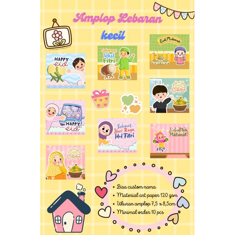 

amplop lebaran custom nama kecil (uang dilipat)