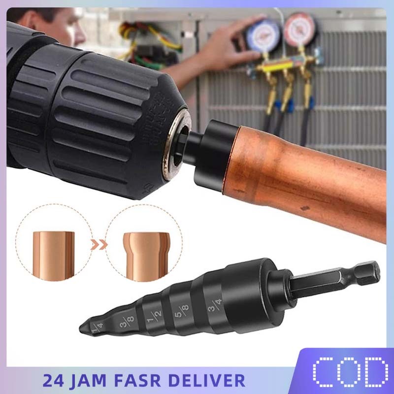 Alat Pembesar Pipa Paralon Pembesar Lubang Pipa Pipe Expander Kuningan 5 Step Drill Bit