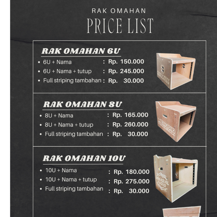 RAK OMAHAN - MIXER - POWER + PACKING KAYU