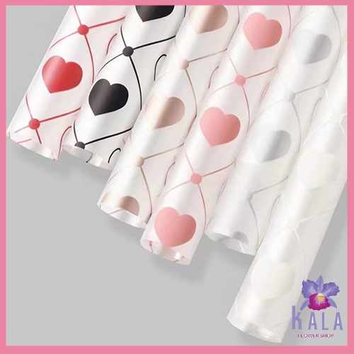 

flower Wrapping Paper Heart Semi Transparent Cellophane Motif Love Lembaran KB6195
