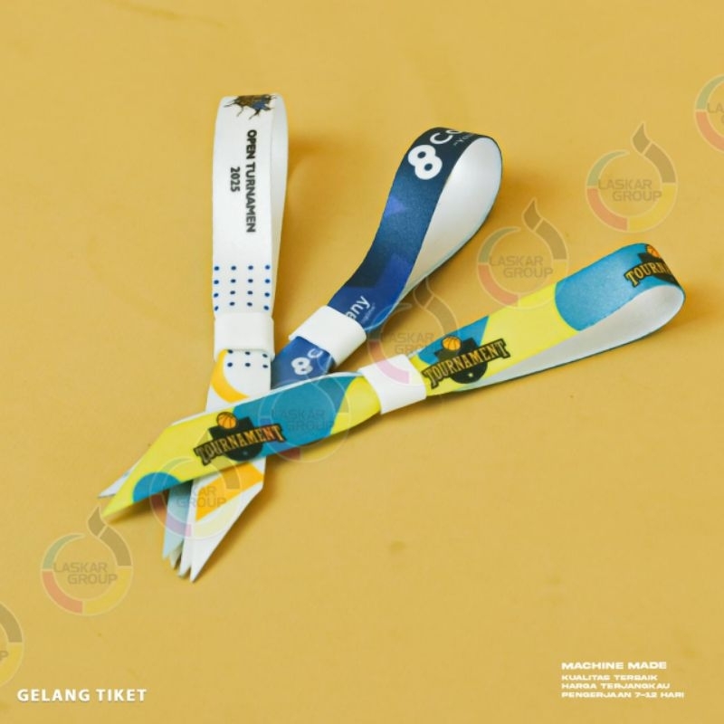 Tiket Konser / Wristband / Gelang Lanyard Konser 2cm Custom / gelng tiket / gelang tiket 1,5 cm