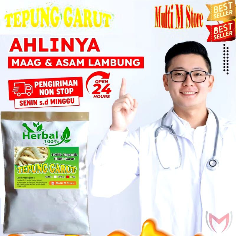 

Tepung Pati Garut Kualitas Premium 3 Kilo Gram | Ampuh Atasi Maag Dan Asam Lambung