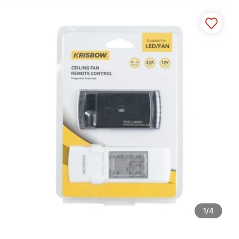 Krisbow Remote Control Kipas Angin Plafon - Hitam/putih