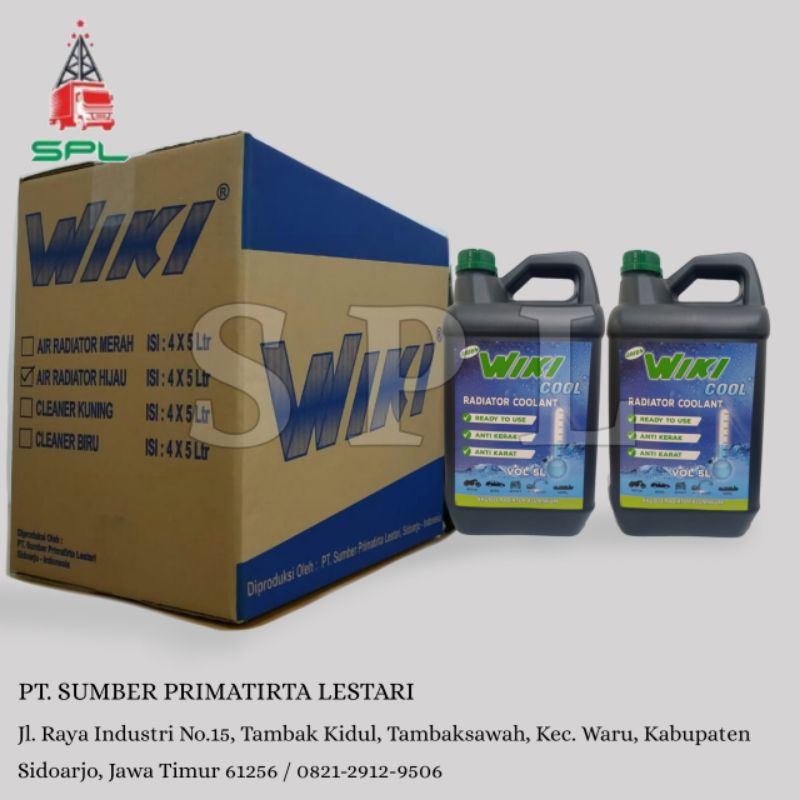 1 DUS WIKI AIR RADIATOR HIJAU 5 LITER ( ISI 4 JERIGEN ) / WIKI AIR RADIATOR COOLANT HIJAU 5000 ML