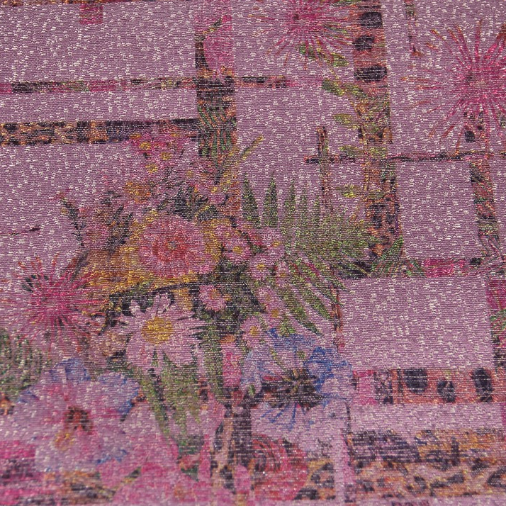 Jacquard Lurex  Pink Glitter Floral Kotak (1M)