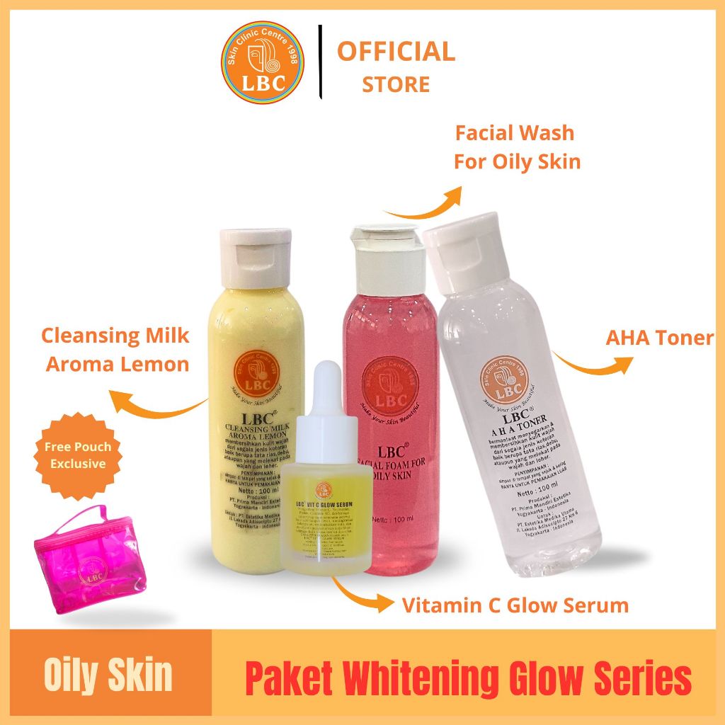 LBC Paket Whitening Glow Series For Oily Skin (FREE POUCH)