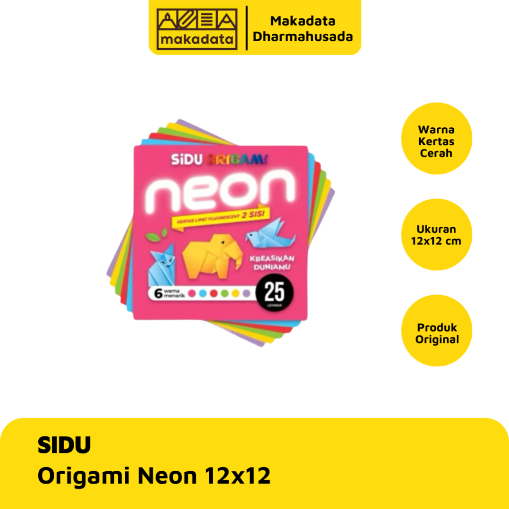 

ORIGAMI / KERTAS LIPAT SIDU NEON 12x12 CM (25 LEMBAR) MURAH