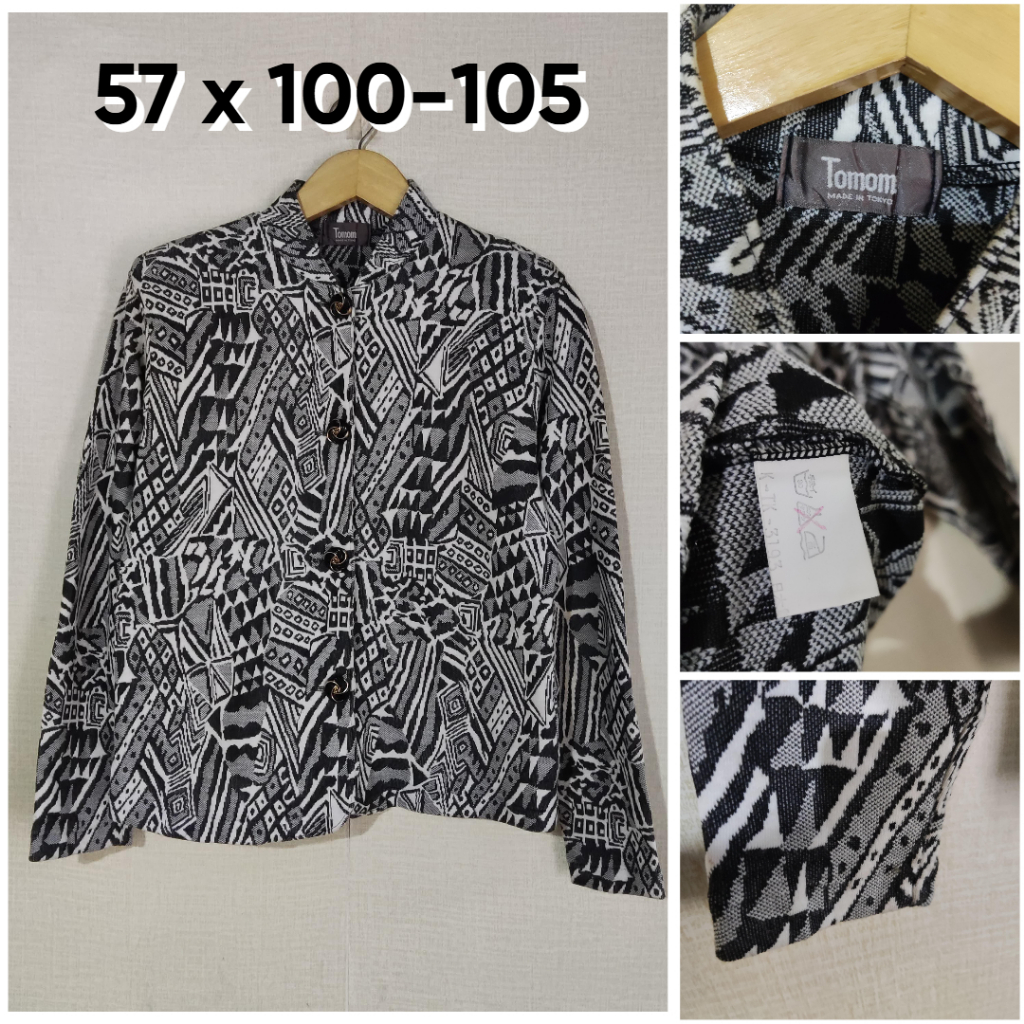 Cardigan Tomomi Motif O Neck Size L Wanita Atasan Cewek Outer A217