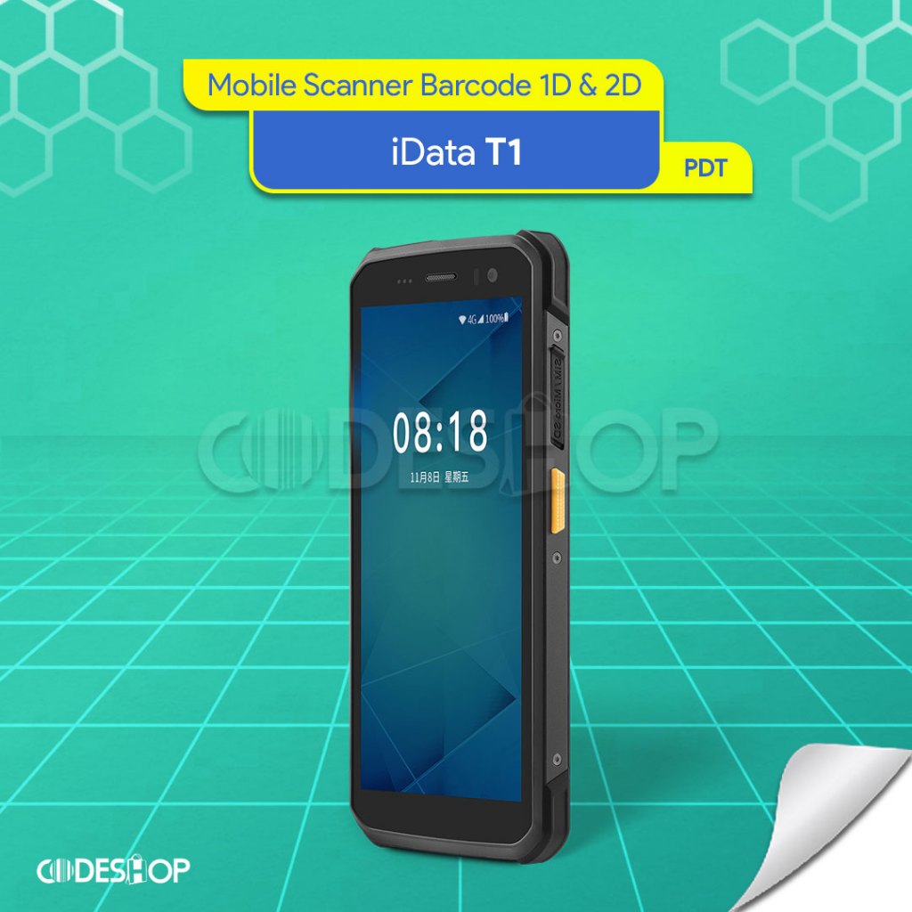 Barcode Scanner Mobile Android iData T1 PDA PDT 2 Dimensi
