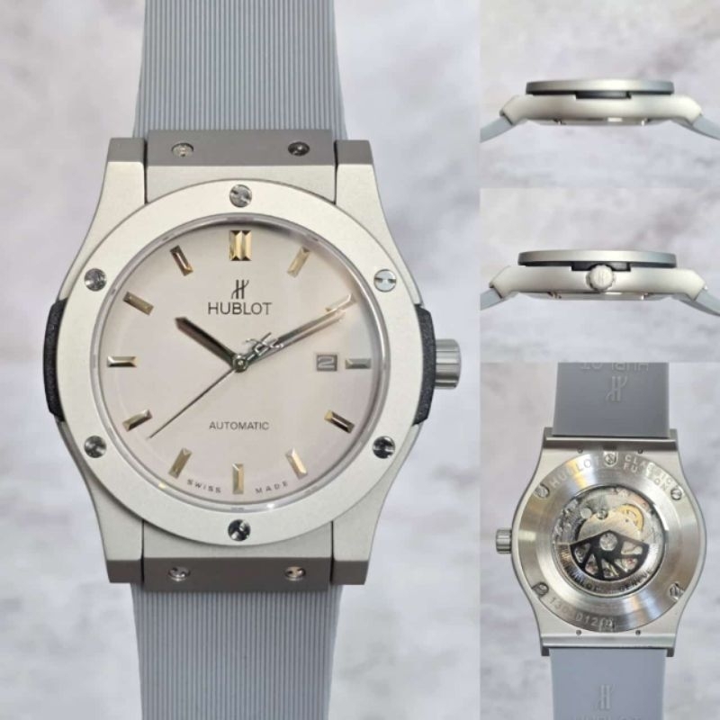 JAM TANGAN PRIA HUBLOT CLASSIC FUSHION GREY AUTOMATIC JAPAN SUPER QUALITY DIAMETER 42MM