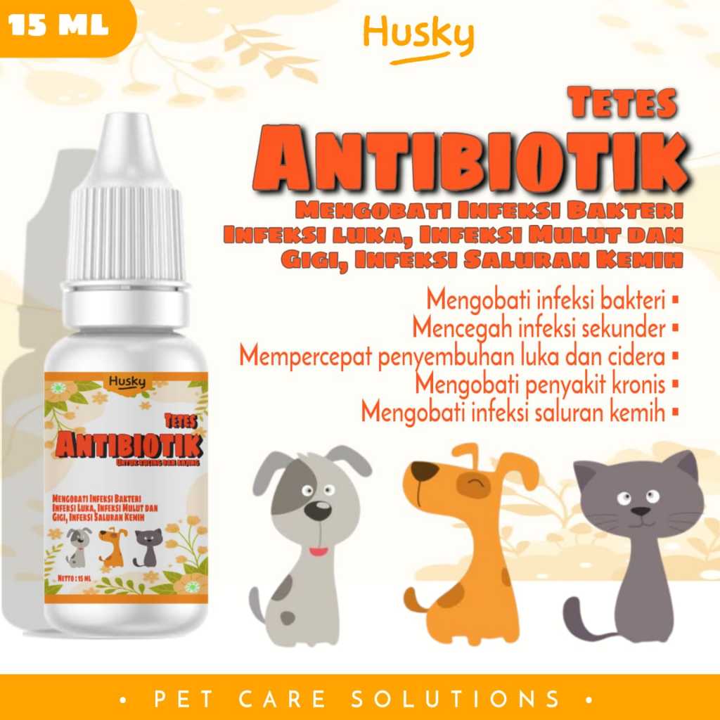 Husky - Obat Antibiotik 15 ml / Obat Untuk Kucing & Anjing