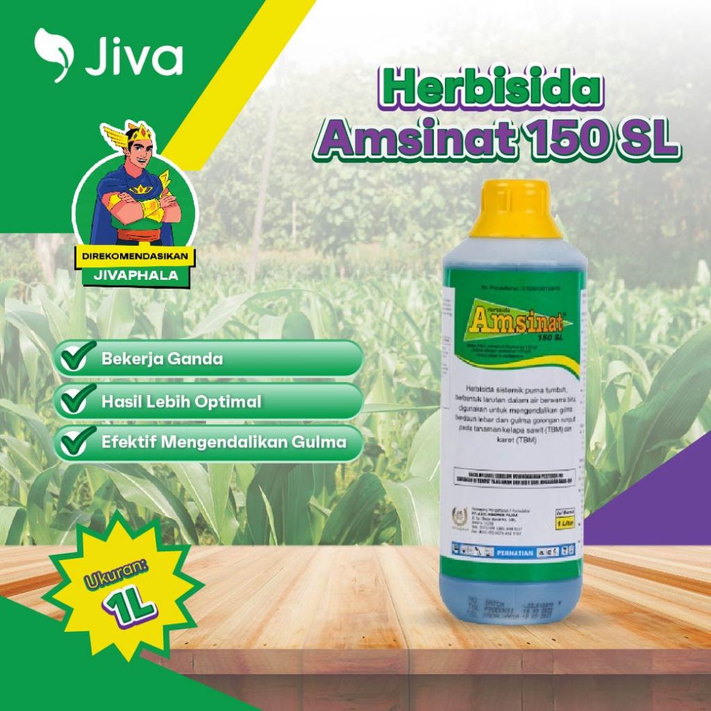 AMSINAT 150 SL 1 Liter, (Amonium Glufosinat) Amsinat Herbisida Racun Rumput / Gulma