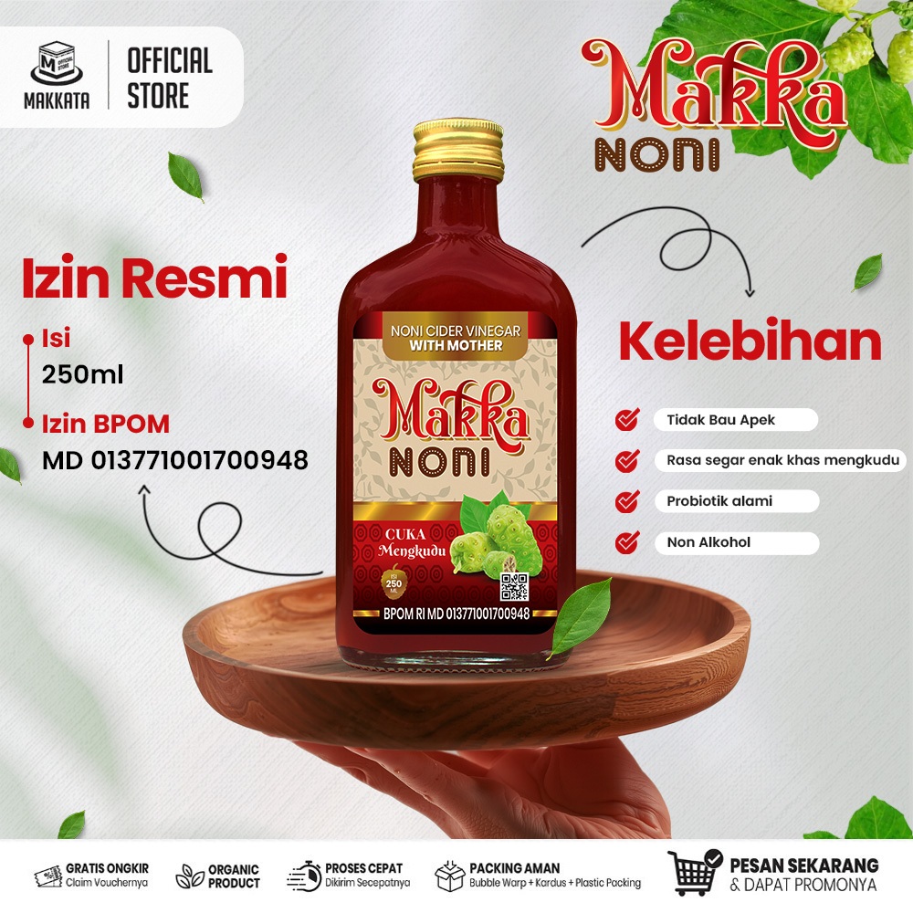 

CUKA MENGKUDU Makkanoni Lutuhkan Batu Ginjal Isi 250 ml Dan 100 ml Original Murni MAKKATA