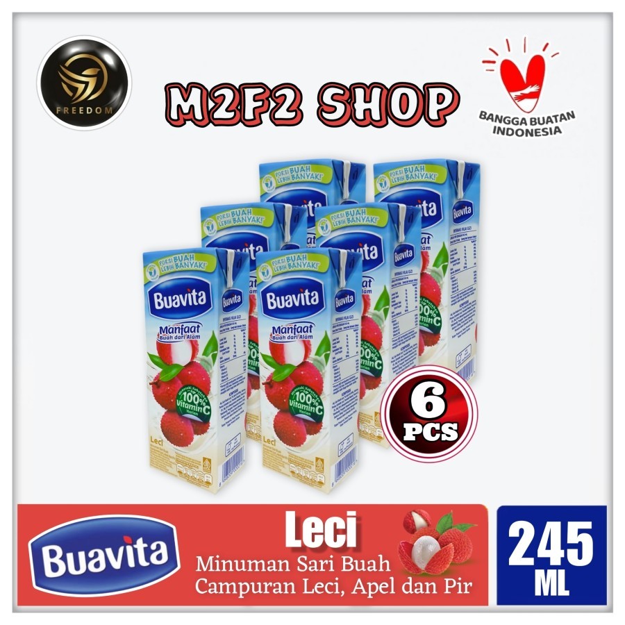 

Jus Buavita Rasa Leci Kotak | Juice Lychee - 245 ml (Kemasan 6 Pcs)