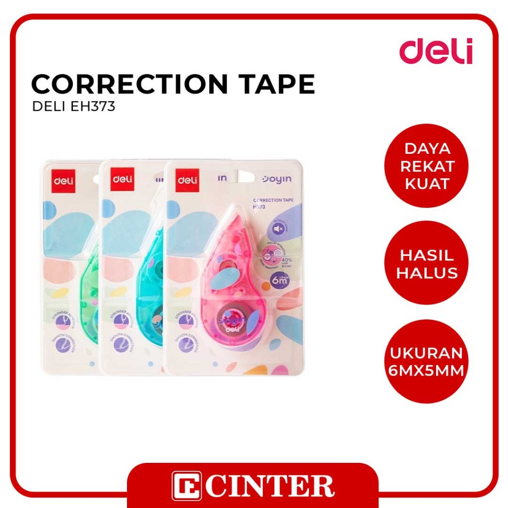 

DELI - CORRECTION TAPE / PITA KOREKSI / STIPO KERTAS / TIP X ROLL EH373 6MX5MM