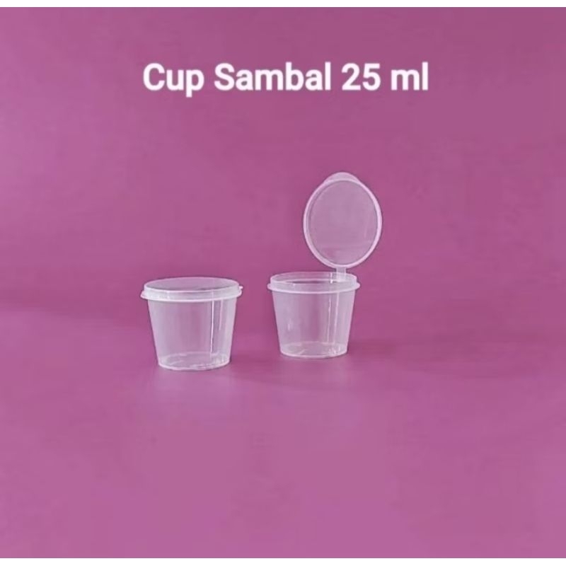 CUP SAMBAL SAOS 25ML & 35ML / CUP TEMPAT SAOS PLASTIK 25ML & 35ML / ISI 50 PCS / PACK