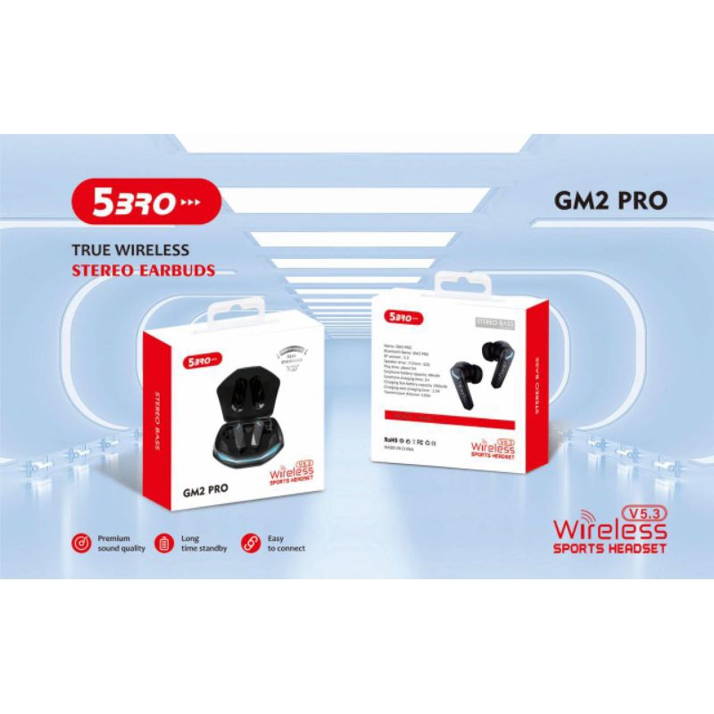 5BRO GM2 PRO tws Bluetooth earphone gaming headphone