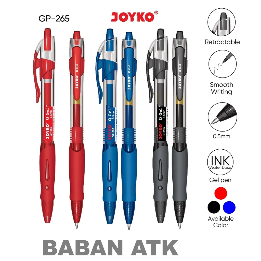 

GEL PEN Pulpen Pena Joyko GP-265 Q Gel 0.5 mm