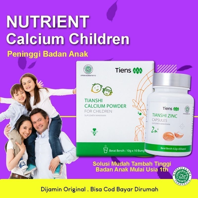 PENINGGI BADAN ANAK TIENS|VITAMIN PERTUMBUHAN ANAK|CALCIUM|ZINC|VITAMIN TULANG DAN HORMON ANAK