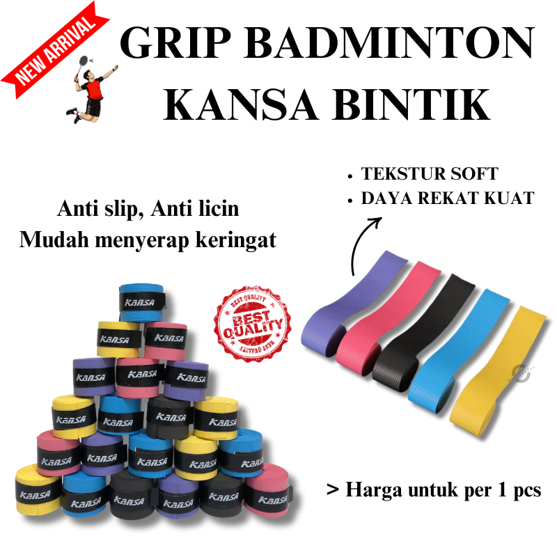 Grip Karet Badminton Bintik Kansa Bulat Anti Licin
