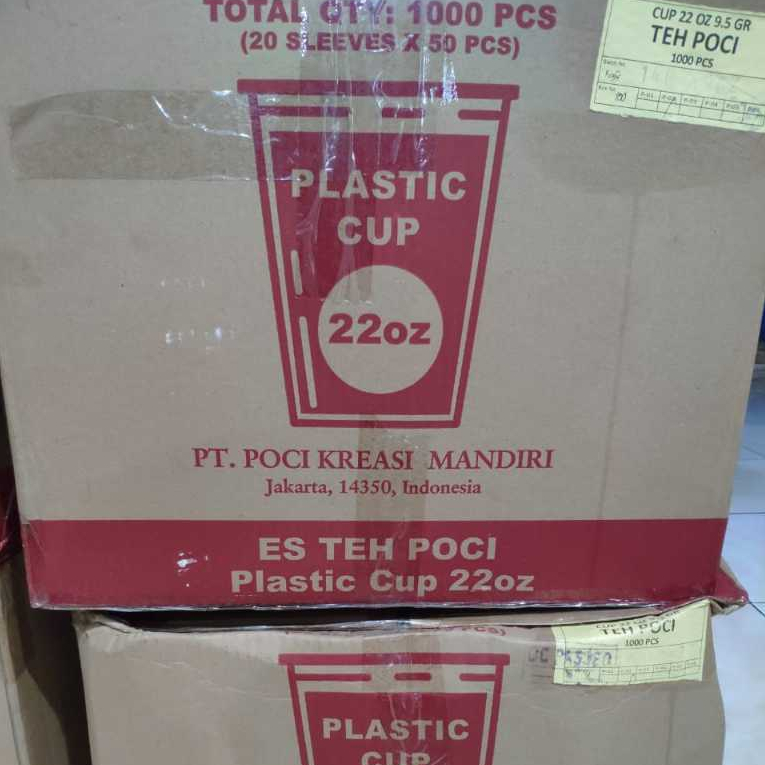 TERMURAH GELAS CUP TEH POCI UKURAN 22OZ MOTIF TEH POCI 1 DUS 1000PCS 100% ORIGINAL