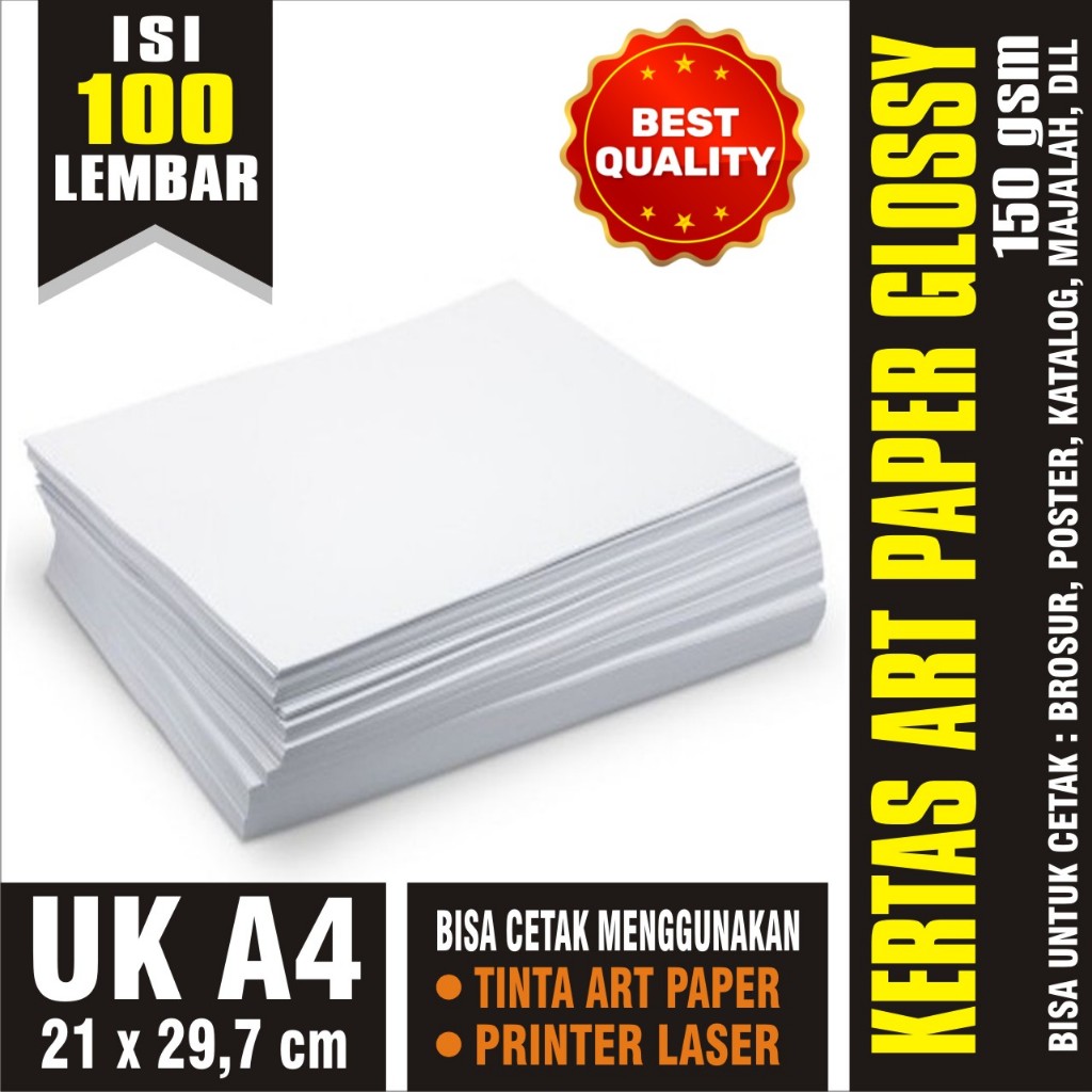 Art Paper 150 gsm A4 isi 100 Lembar / Kertas Glossy 150 gram