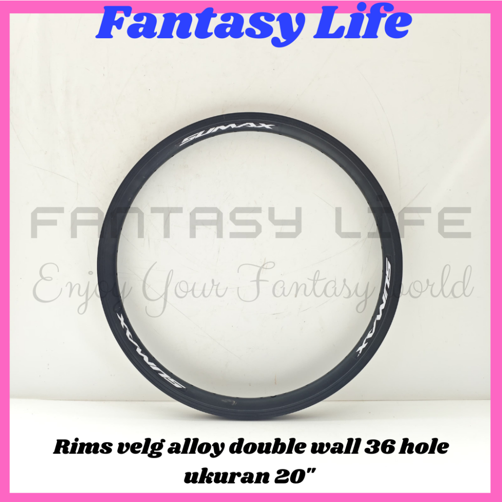 Fantasy Rims lingkar velg alloy double wall lubangg 36 hole rim sumax sepeda 20 BMX Minion lipat har