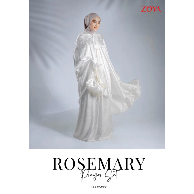 ZOYA MUKENA TERBARU - Koleksi mukena warna putih bahan glossy dari  ROSEMARY MUKENA ZOYA