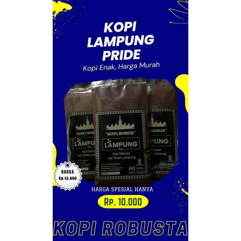 

Kopi Bubuk Robusta Lampung Pride Nikmat Premium (Kopi Pilihan) 100 Gram