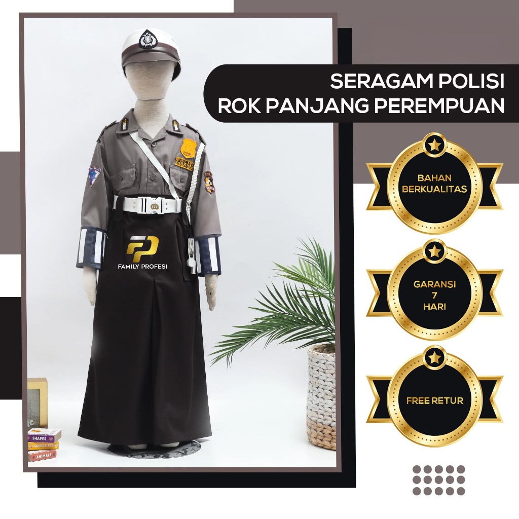 Baju polisi anak perempuan baju kostum profesi anak perempuan polisi muslim