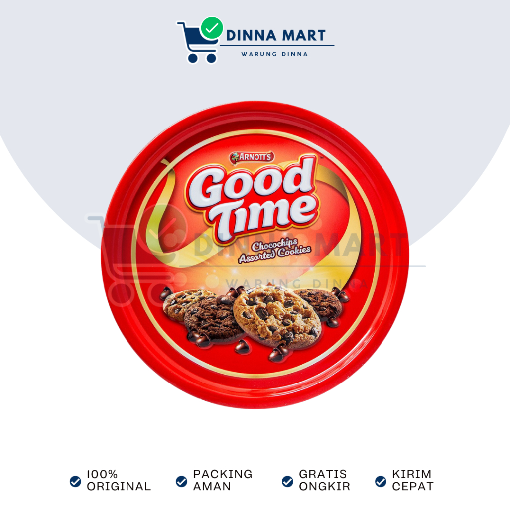 

Good Time Cookies Double Choc Kaleng 144 Gram - Kue Cokelat Kaleng