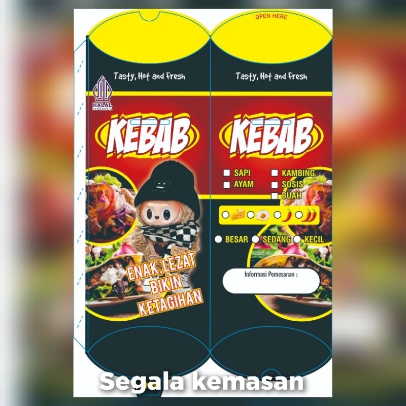 

100 Lembar Dus kebab // 100 Lembar Kemasan Kebab