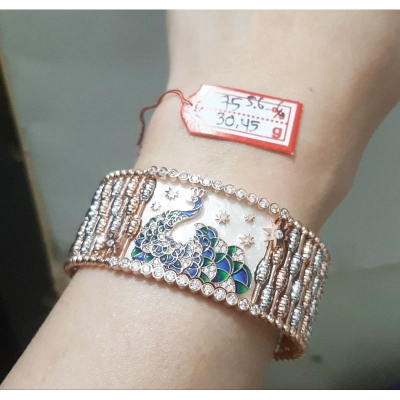 Gelang bangle emas 75 merak