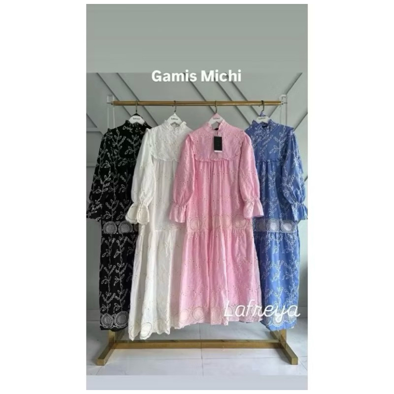 GAMIS LFY LAFREYA PREMIUM GAMIS KATUN BOLONG KATUN BORDIR