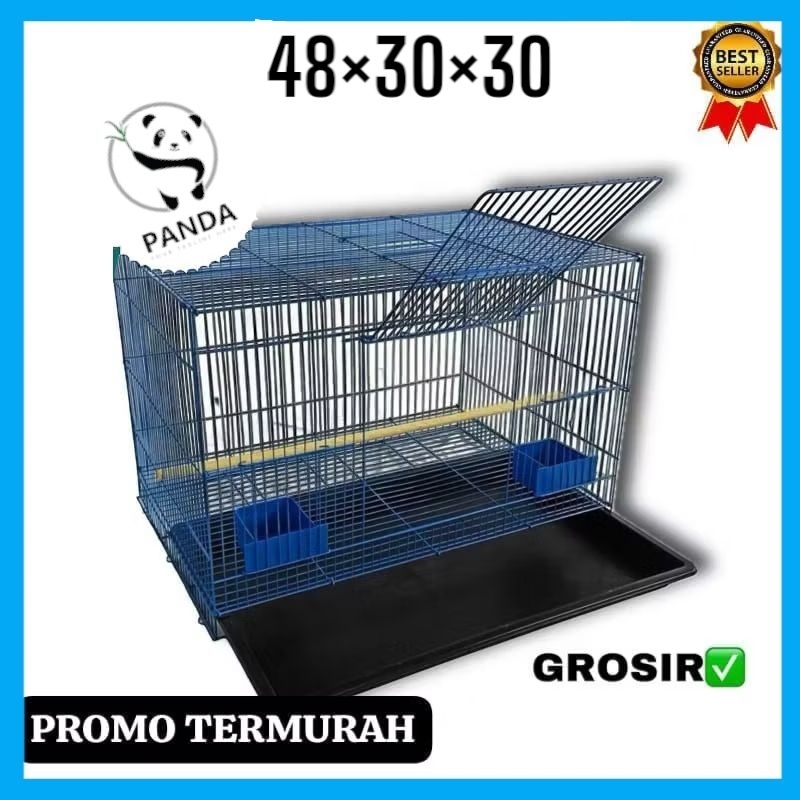 Kandang Besi Lipat 48×30×30 Umbaran Kandang Kucing Kelinci Hamster Burung Musang Anjing ¥2