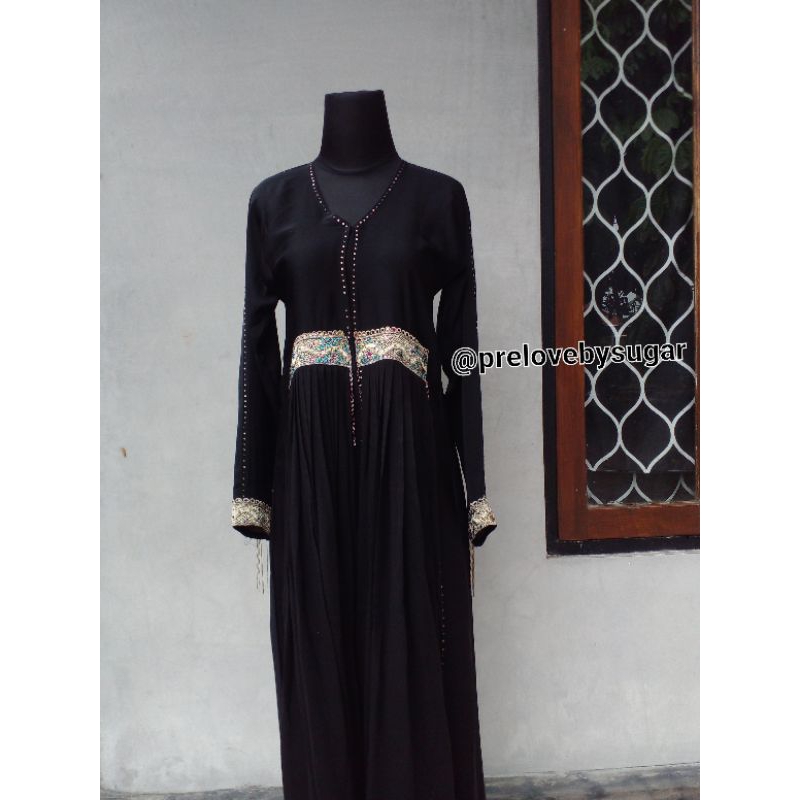 Abaya turkey Hitam mewah