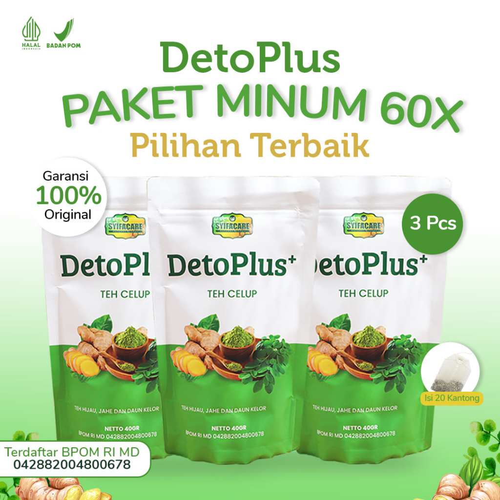 

Teh Detoplus Syifacare Teh Herbal Pelangsing & Detox BPOM isi 20 Kantong