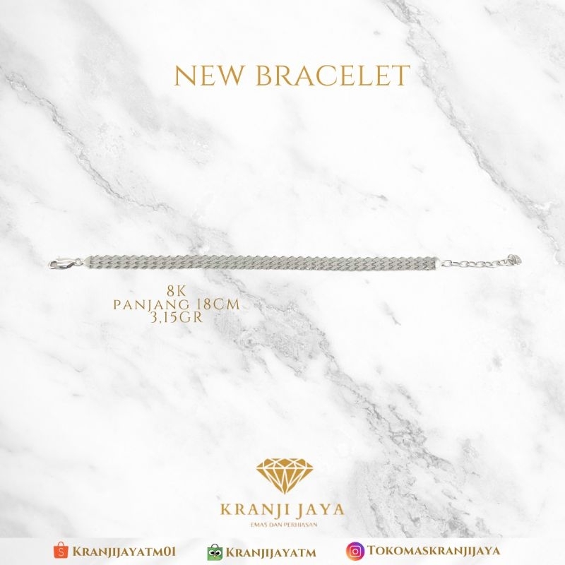 Gelang Rantai Model Kotak Emas 8K