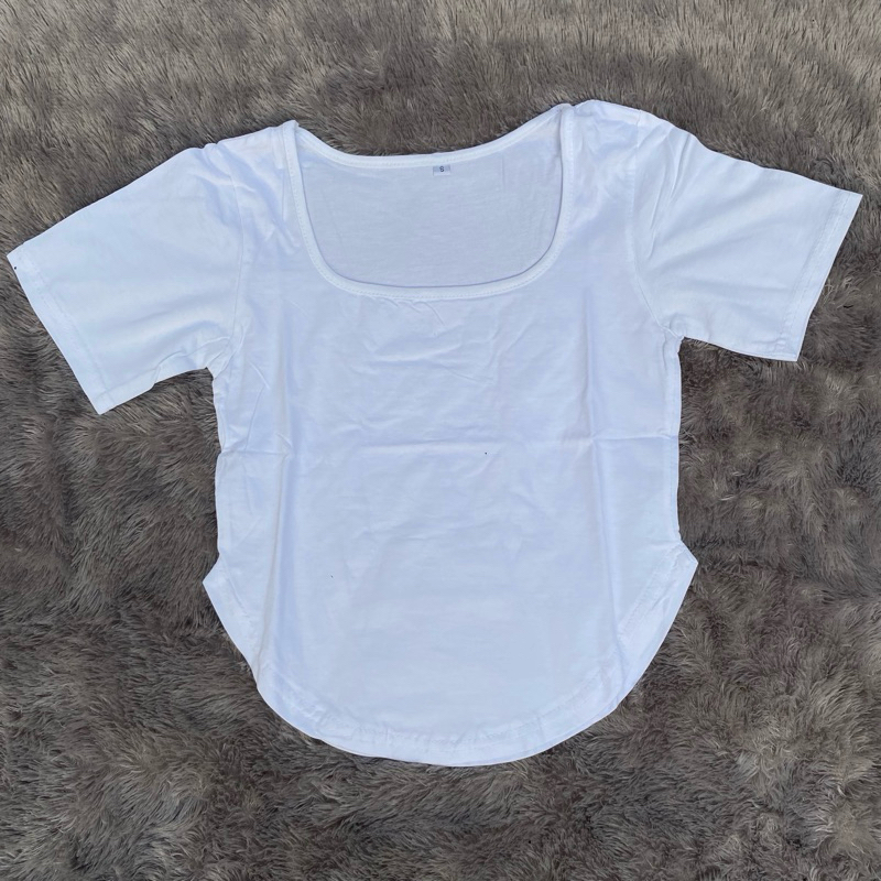 RIISHOP- Baju Putih Polos/ Crop Top Putih/ Atasan Wanita