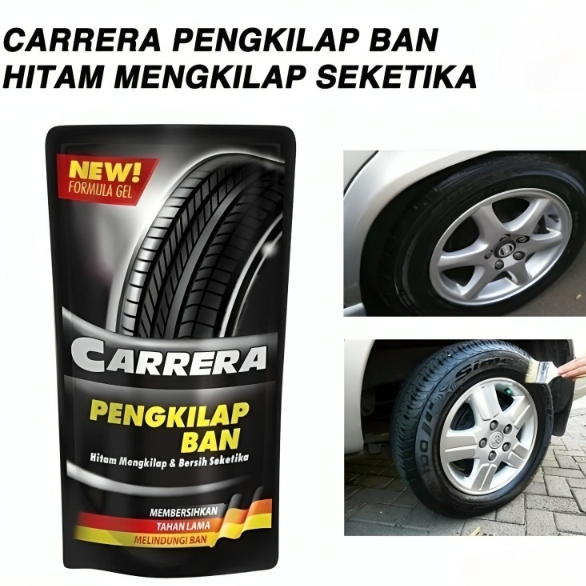 Pengkilap Ban Carrera Hitam 200ml / Semir Ban Carrera Pembersih Ban Mobil Carrera Tire Shine Carrera
