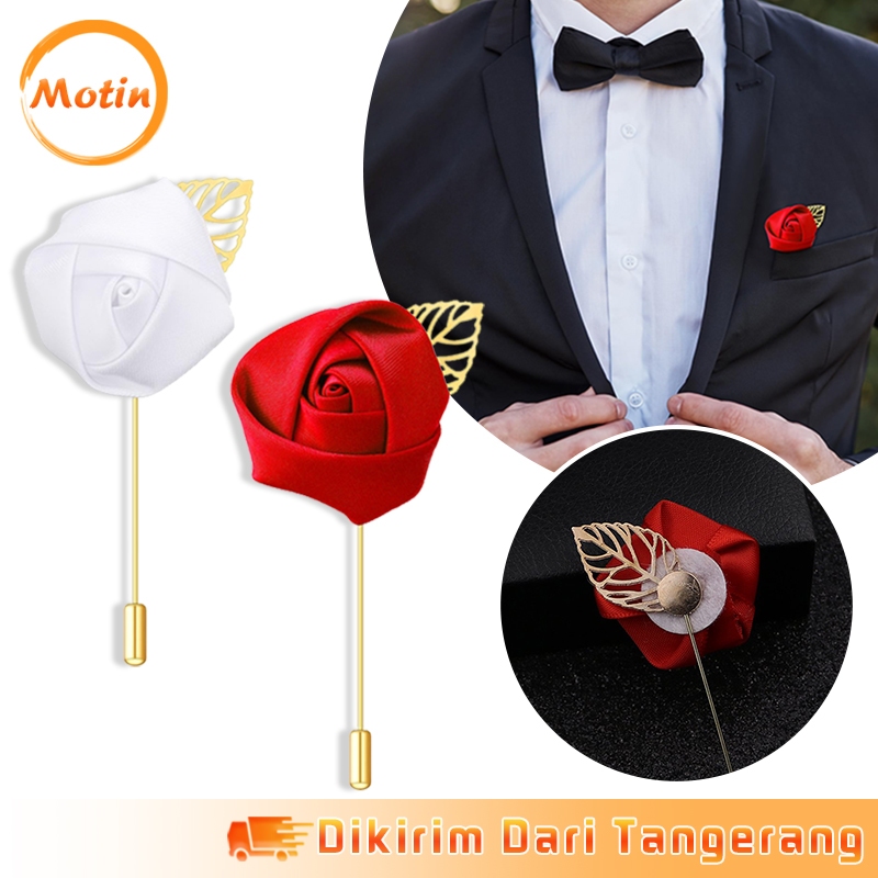 Flower Brooch For Groom Corsage Wedding Lapel Pin Hiasan Jas Pria Corsage